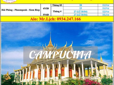 Tour Hải phòng - Campuchia 0