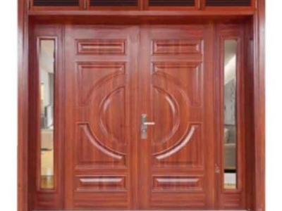 Giá cửa thép vân gỗ 4 cánh 3
