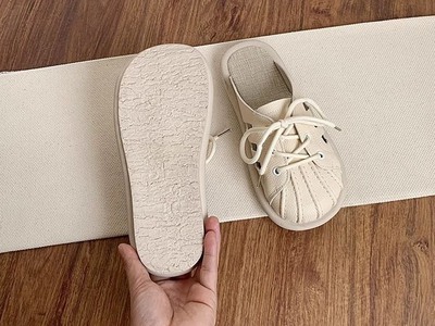 Giày Sục lười Ba Sọc Geet Chất liệu Da Mũi hình vỏ sò 2