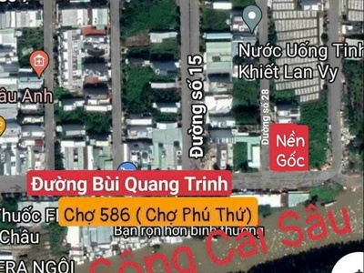 KHU DÂN CƯ 586: Bán 2 nền góc đường Bùi Quang Trinh và đường 28 gần chợ. 0