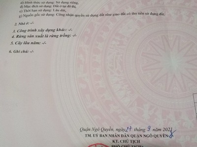 Chuyển nhượng lô đất an đà, ngô quyền, hải phòng 0