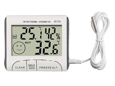 Nhiệt ẩm kế DC103, đo nhiệt độ trong và ngoài phòng 0