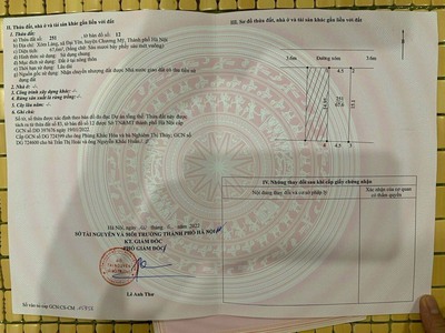 Lô đất đẹp nhất nhì giá rẻ tại đại yên-chương mỹ - diện tích:67,6m2 full thổ cư 0