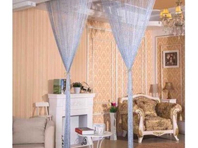 Mành, rèm cửa sợi dù đan kim tuyến lấp lánh trang trí 3