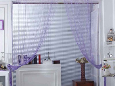 Mành, rèm cửa sợi dù đan kim tuyến lấp lánh trang trí 2