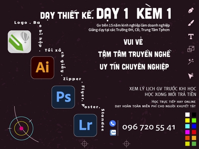 Dạy kèm thiết kế đồ họa 1-1 / trực tiếp hay online 0