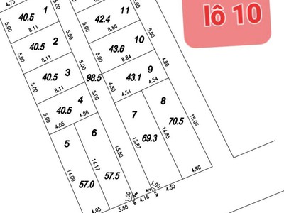 Bán đât phân lô diện tích 44m, hồng vân, thường tín hà nội. đường trước đất 4m, hai mặt thoáng 0