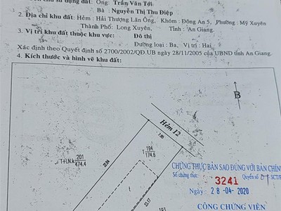 Chính chủ bán nhanh lô đất tại đường hải thượng lãn ông, phường mỹ xuyên, long xuyên, an giang 2
