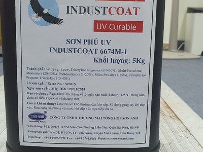 Sơn phủ mờ UV chống ố vàng in lưới IndustCoat 6674M-1 4