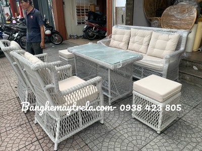 Sofa mây nhựa- Bàn ghế nhựa giả mây 7