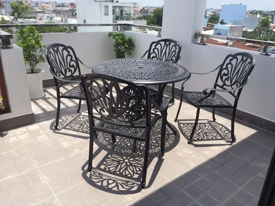 Bàn ghế nhôm đúc ngoài trời BA-D900T 2