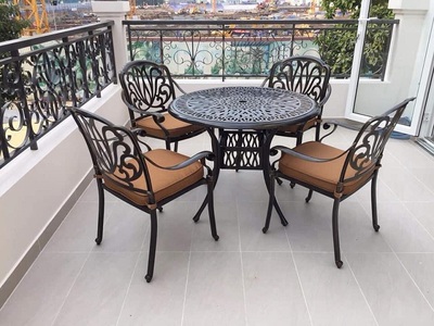 Bàn ghế nhôm đúc ngoài trời BA-D900T 3