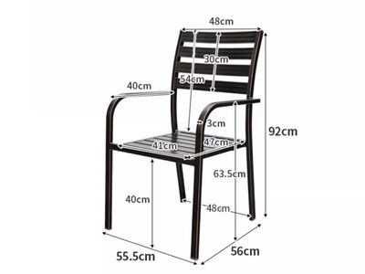 Bàn ghế sân vườn nhôm đúc nan thẳng D150 0
