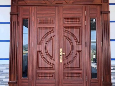 Cửa thép vân gỗ 4 cánh / Ưu điểm vượt trội cửa thép vân gỗ 1