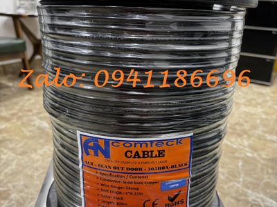 Cáp mạng CAT6 ngoài trời UTP - có dây chịu lực gia cường - Outdoor ACT-6LANOD-305BK 0