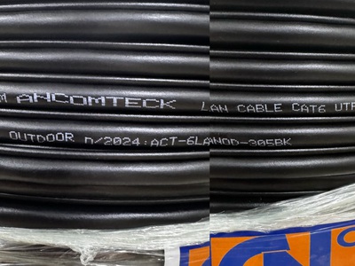 Cáp mạng CAT6 ngoài trời UTP - có dây chịu lực gia cường - Outdoor ACT-6LANOD-305BK 2