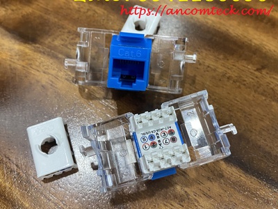 Nhân đấu nối RJ45 âm tường CAT6 UTP Shielded không chống nhiễu ACT-JK28-C6-US Ancomteck 1