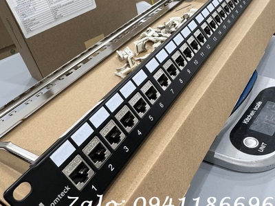 Thanh đấu nối mạng âm tường 24 cổng CAT6A FTP mã ACT-24S1U, ACT-S6A-T001 ANCOMTECK 4