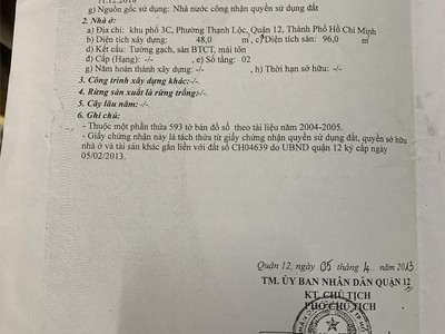 Hot     đất chính chủ - giá tốt - cần bán đất tại phường thạnh lộc, quận 12, hồ chí minh 1