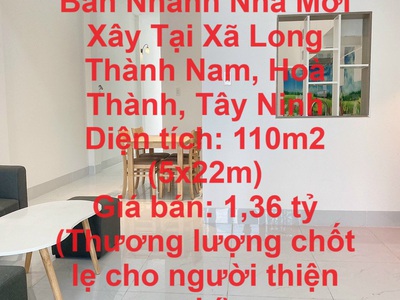 Chính chủ cần bán nhanh nhà mới xây tại xã long thành nam, hoà thành, tây ninh 0