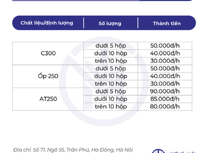 Báo giá in ấn giá rẻ tại Hà đông, Hà Nội 0