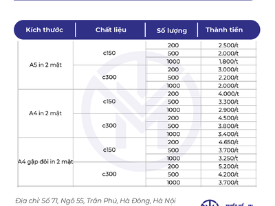 Báo giá in ấn giá rẻ tại Hà đông, Hà Nội 4