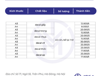 Báo giá in ấn giá rẻ tại Hà đông, Hà Nội 2