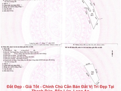Đất đẹp - giá tốt - chính chủ cần bán đất vị trí đẹp tại thạnh đức, bến lức, long an 0