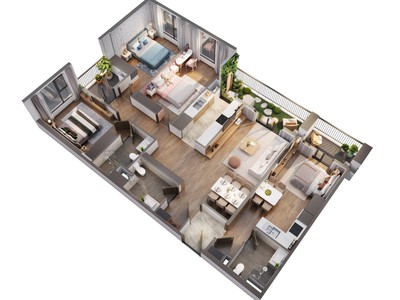 Chỉ TT trước 2 tỷ - sở hữu căn hộ 4PN tại The Wisteria - HTLS 0 trong 24 tháng 0