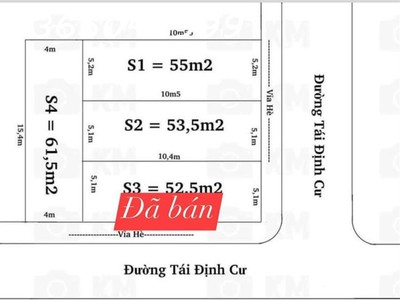 Bán 222,4m chia 4 lô tại tuyến 2 ngô gia tự   đường rộng - có vỉa hè   lô góc đã bán 1