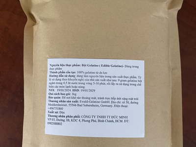Bột Gelatine và gelatine lá Ewald Đức 1