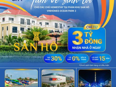 Hot  nhà liền kề phân khu san hô vinhome ocean park 2 - ô tô tránh dừng đỗ - giá trị tiềm năng 0