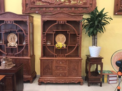 Tủ Kệ trưng bày gỗ hương 1,2x2m TTB02 0