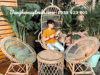 Bộ bàn ghế sen mây tự nhiên 0