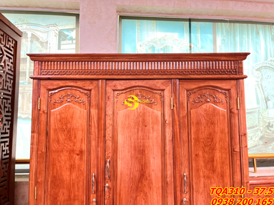 Tủ quần áo hương đá 3 buồng 3 cánh 1.75m nóc bằng TQA310 2