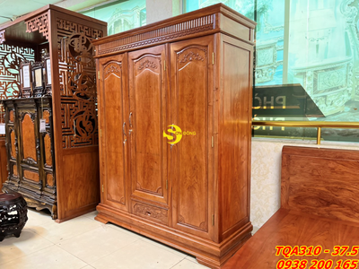 Tủ quần áo hương đá 3 buồng 3 cánh 1.75m nóc bằng TQA310 1