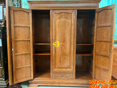 Tủ quần áo hương đá 3 buồng 3 cánh 1.75m nóc bằng TQA310 5