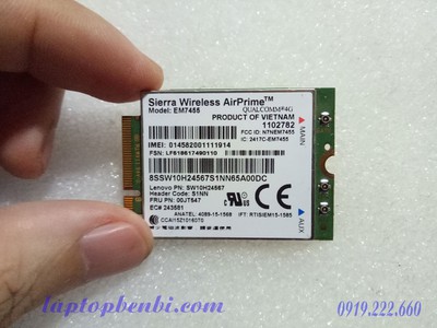Card WWAN 4G Lenovo ThinkPad EM7455 4G LTE dùng cho L470, L570, P51, P70,P71,T470,T470p,T570,X270 2
