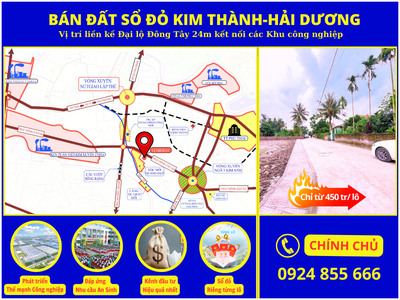 Chỉ với 450tr có ngay lô đất sổ đỏ cạnh KCN Năng động nhất Kim Thành, Hải Dương 0