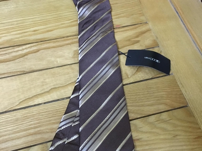 Cà vạt G2000, 100 silk, Made in Vietnam cỡ trung lịch lãm, bản 8 cm,  màu nâu sang trọng kẻ chéo dễ 0