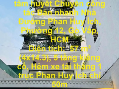 Nhà chính chủ xây tâm huyết chuyển công tác bán nhanh nhà đường phan huy ích, phường 12, gò vấp, hcm 0