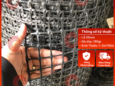 Lưới Nhựa Dẻo Nguyên Sinh Lỗ 35mm  cao 1-2mét x dài 50mét  lưới rào, làm vườn - chăn nuôi gà vịt 3