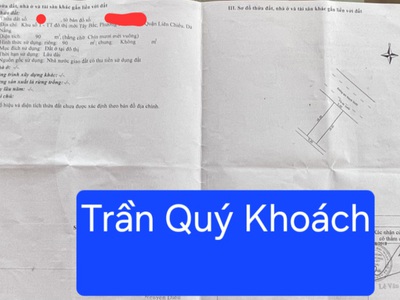 Bán đất đường trần qúy khoách - hòa minh, liên chiểu, đà nẵng 0