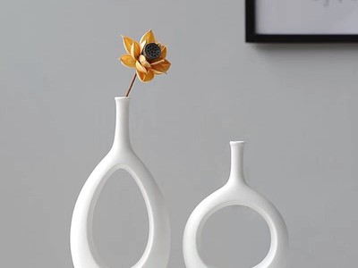 Chậu gốm decor dáng cao thấp 1