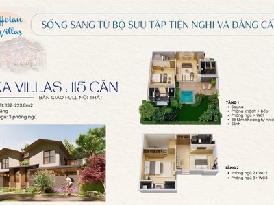 Cần bán biệt thự khoáng nóng Lynn Times Thanh Thủy 7,2 tỷ, thiết kế 2 tầng full nội thất 5 0