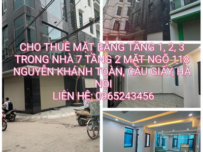 Cho thuê mặt bằng 1, 2, 3 trong nhà 7 tầng 2 MẶT NGÕ 118 Nguyễn Khánh Toàn, Cầu Giấy, Hà Nội 4