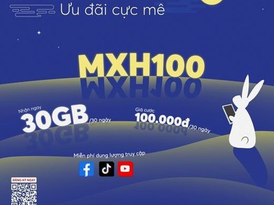 Gói MXH100 MobiFone   Chỉ 100K/tháng có 30GB và Free Tiktok, Youtube, FaceBook 0