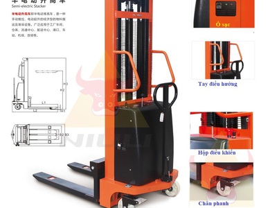 Giảm giá Xe nâng bán tự động 1-2 tấn, nâng cao từ 1.6-3m 0