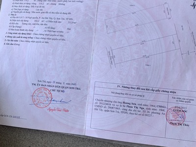 Bán gấp nhà 2 tầng mặt tiền ngô quyền sát ks mường thanh đà nẵng giá đầu tư 1