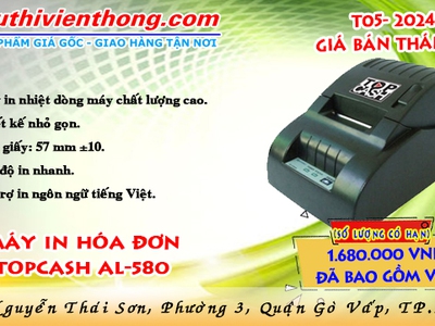 Máy In Hóa Đơn Cho Shop, Nhà Hàng: Topcash AL-580 0